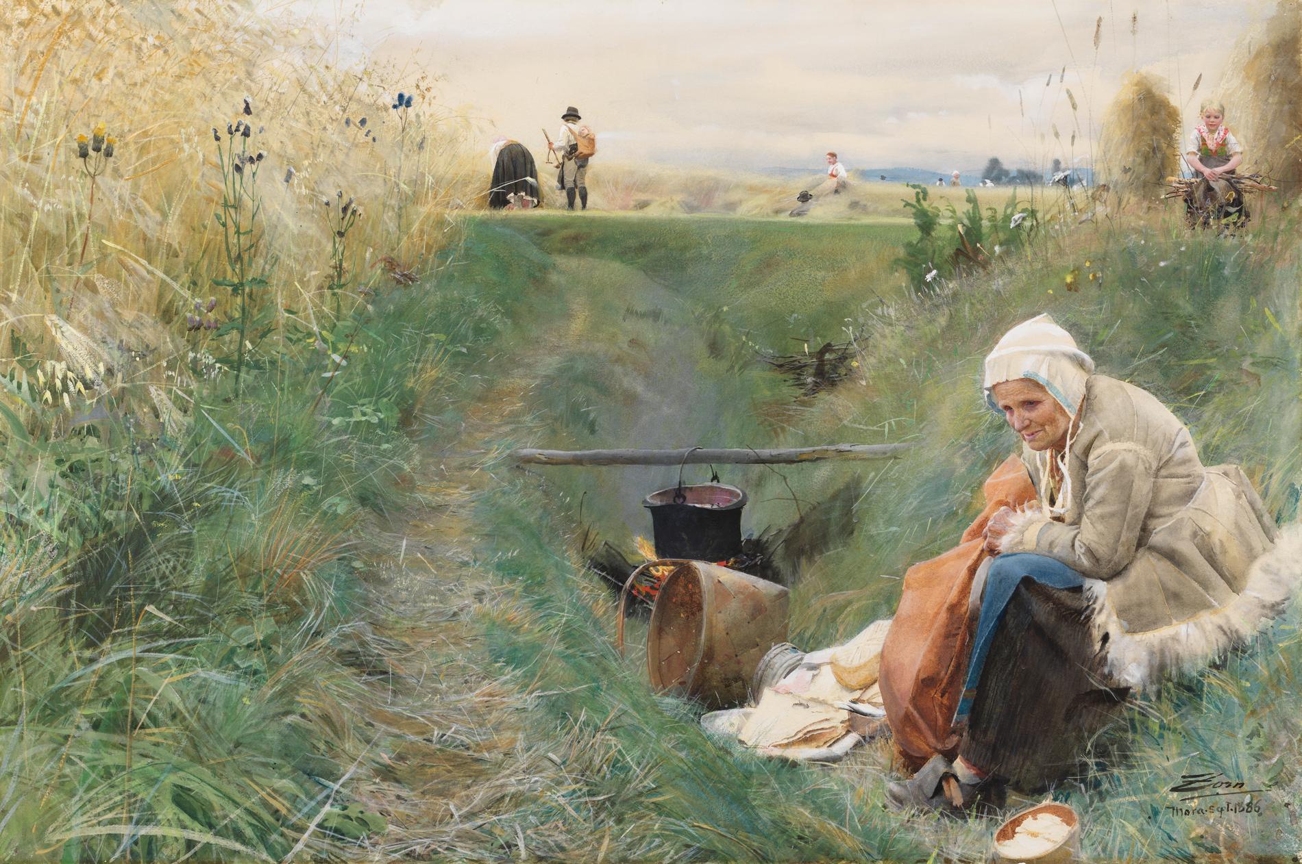 Anders Zorn: ”Vårt dagliga bröd”, 1886. Akvarell. 