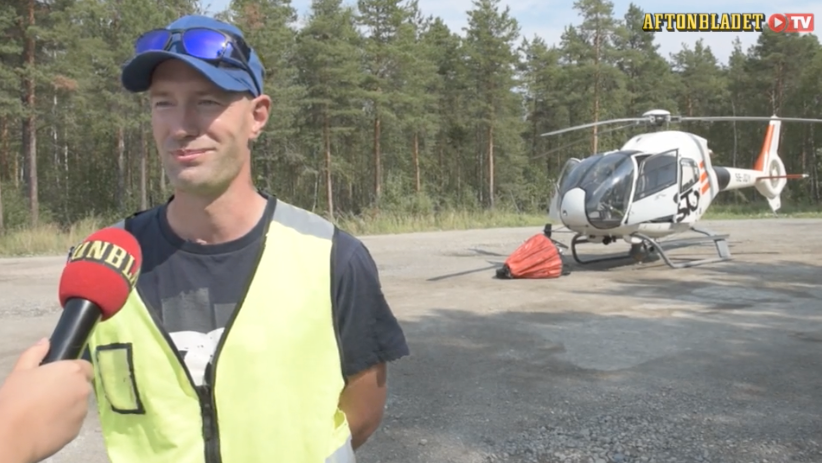 Björn Franzén är pilot för Storm heliworks och kör en av de sju helikoptrarna.