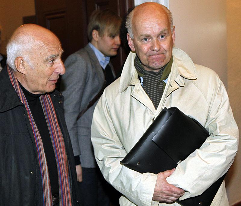 Advokat Leif Silbersky med sin klient Johan af Donner.