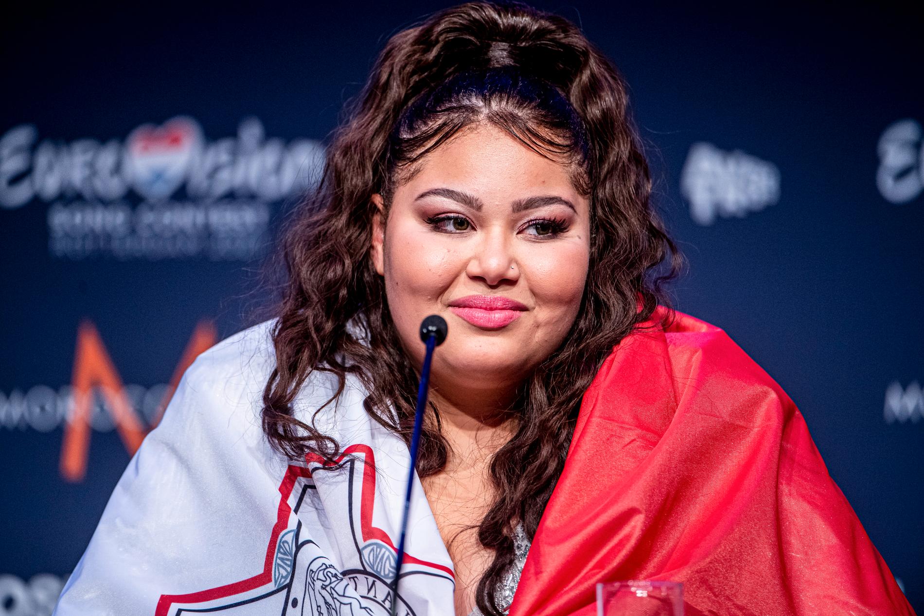 Destiny efter att ha tagit sig vidare från sin semifinal i Eurovision song contest.