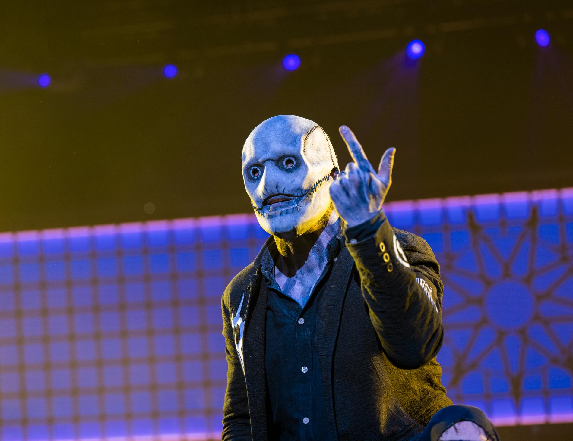 Corey Taylor på Slipknots spelning på Malmö Arena i somras. På nya albumet ”The end, so far” gör sångaren en strålande insats.