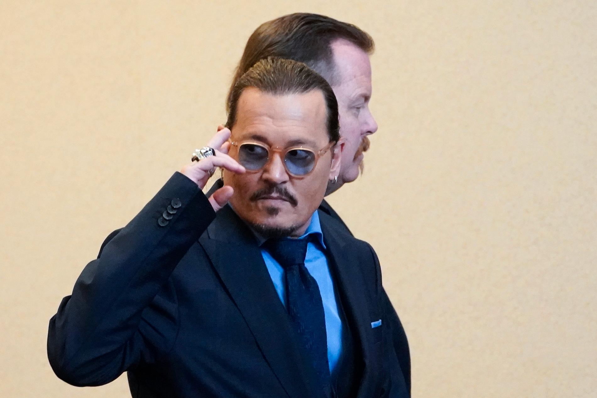 Johnny Depp i förtalsrättegången.