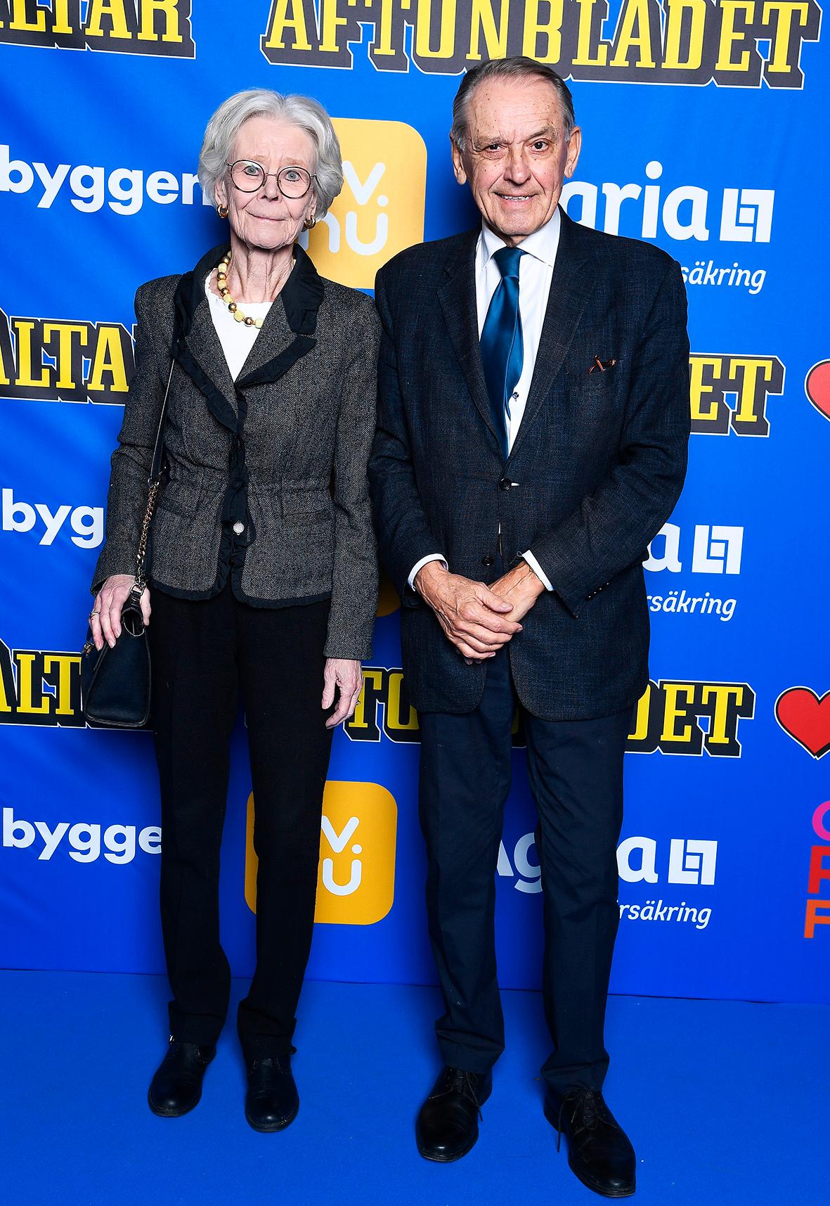 Jan Eliasson, tidigare ordförande i FN:s generalförsamling, på blå mattan tillsammans med sin fru Kerstin.
