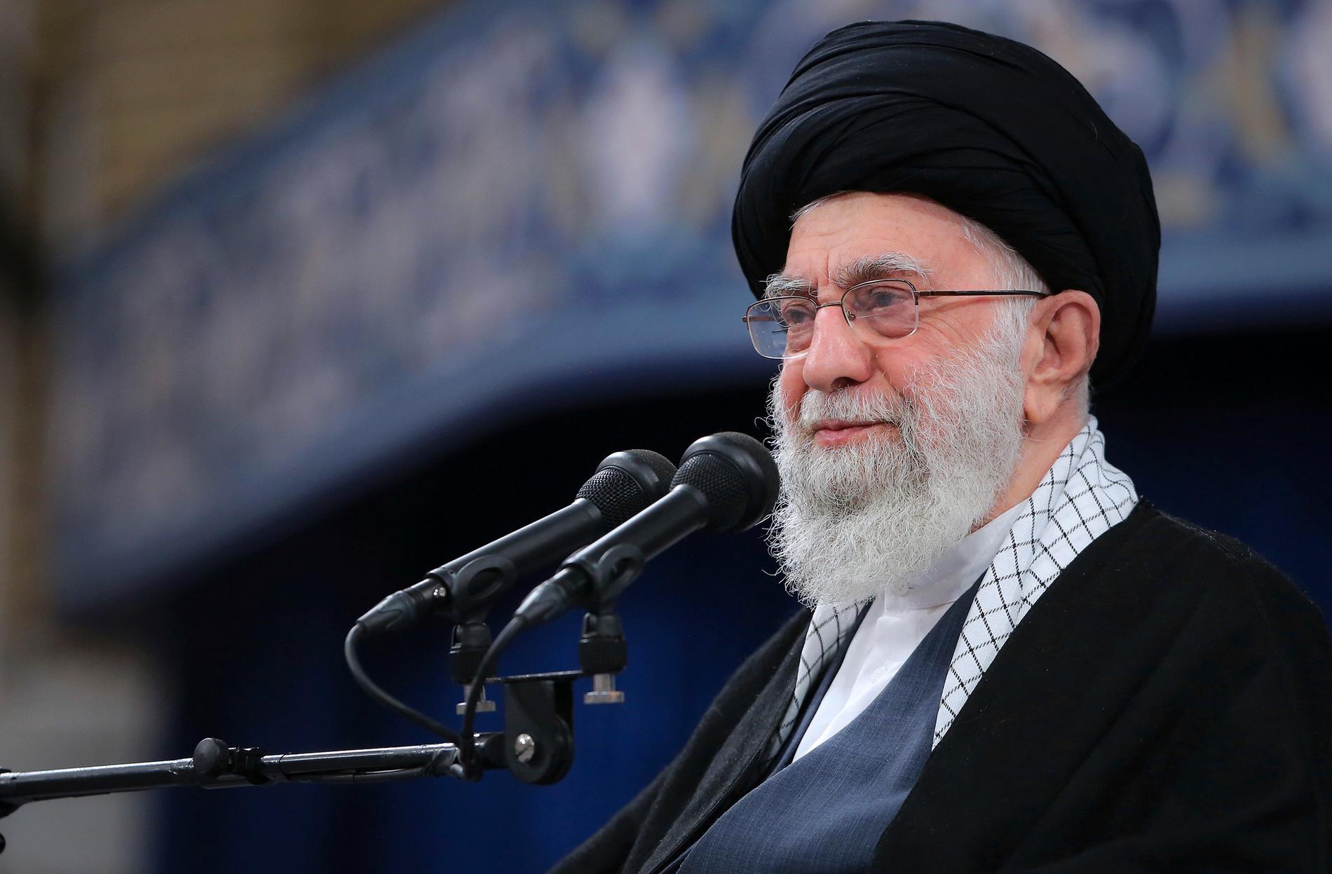 Irans religiöse ledare Ayatollah Ali Khamenei. 