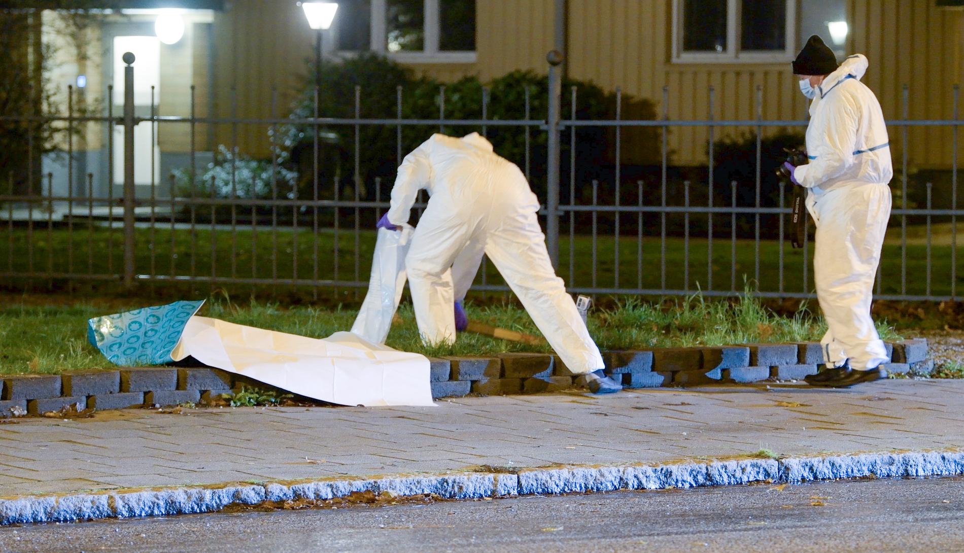 Polisens tekniker tog en bräda i beslag efter överfallet på en ung kvinna i Malmö.