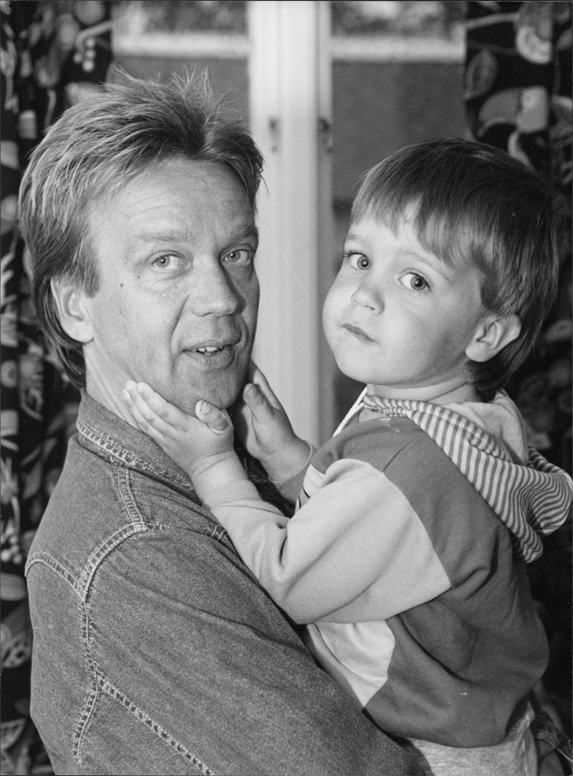 Björn Skifs med sonen Oliver Skifs år 1991.