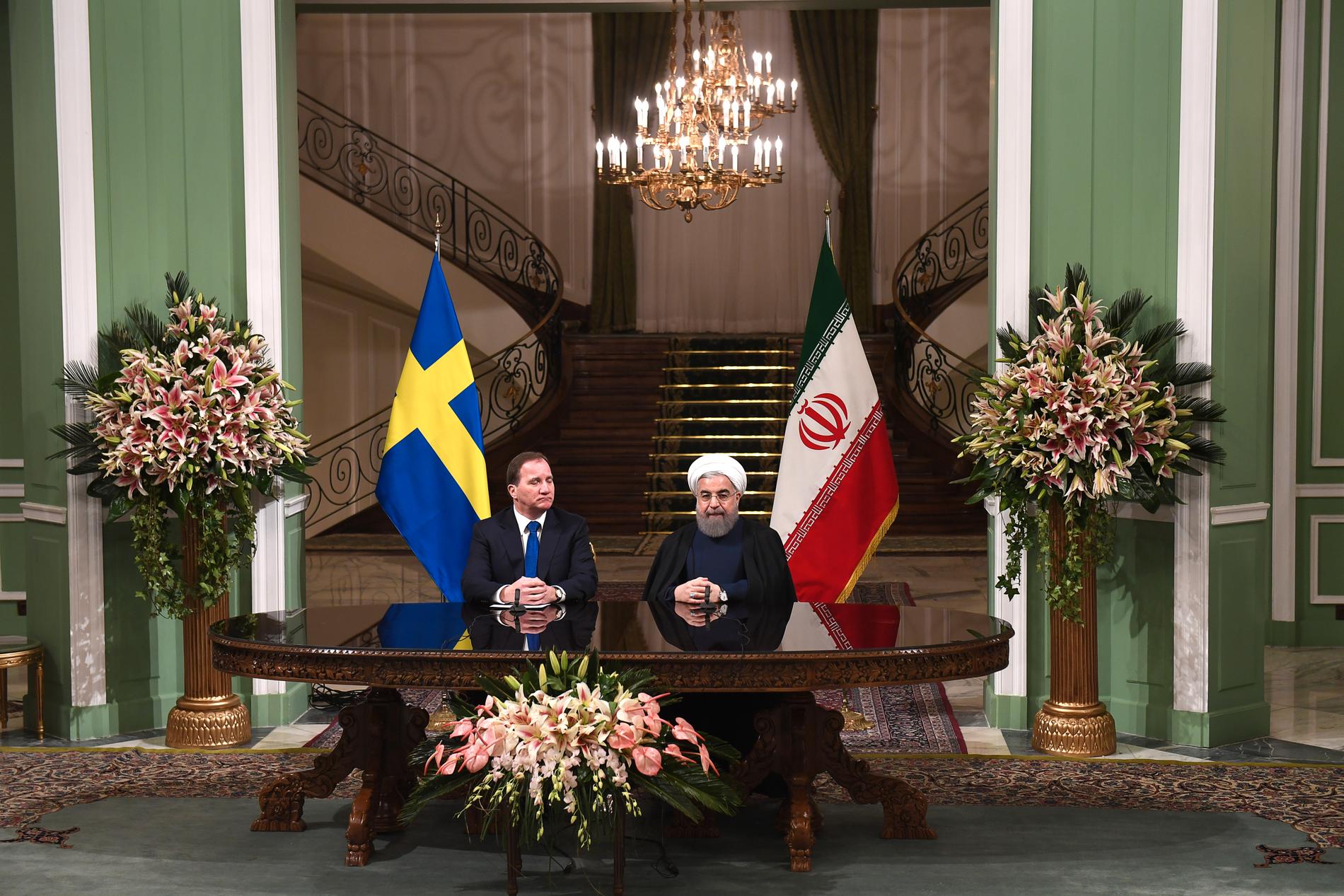 Stefan Löfven och president Hassan Ruohani