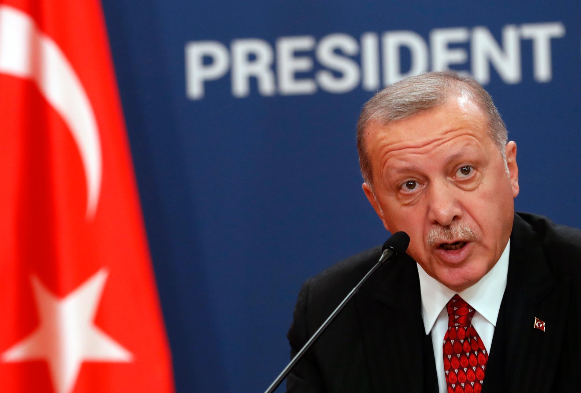 Turkiets president, Recep Tayyip Erdogan. Arkivbild