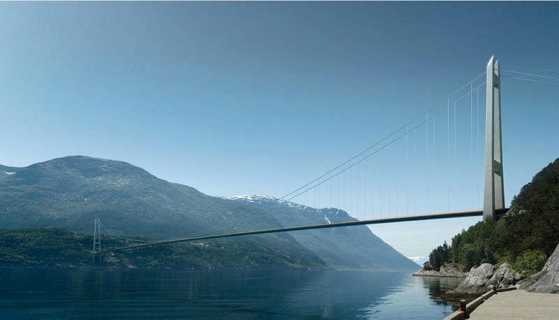 Resan mellan Oslo och Bergen blir lättare när Hardangerbron öppnar. Bron blir den sjunde längsta i världen. Japan har den längsta.