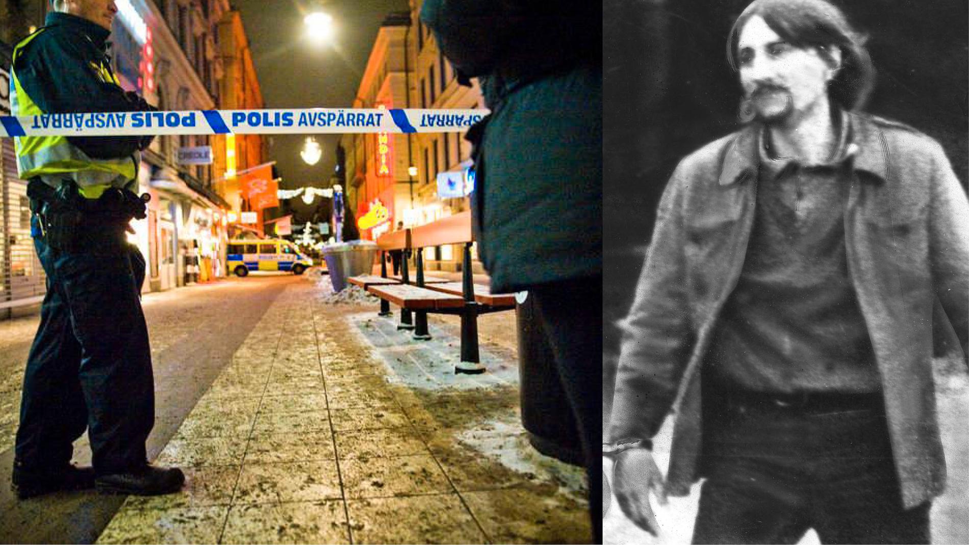 Självmordsattentatet på Bryggargatan var inte det första i Sverige. Till höger: Karl-Heinz Dellwo en av terroristerna när västtyska ambassaden attackerades 1975.