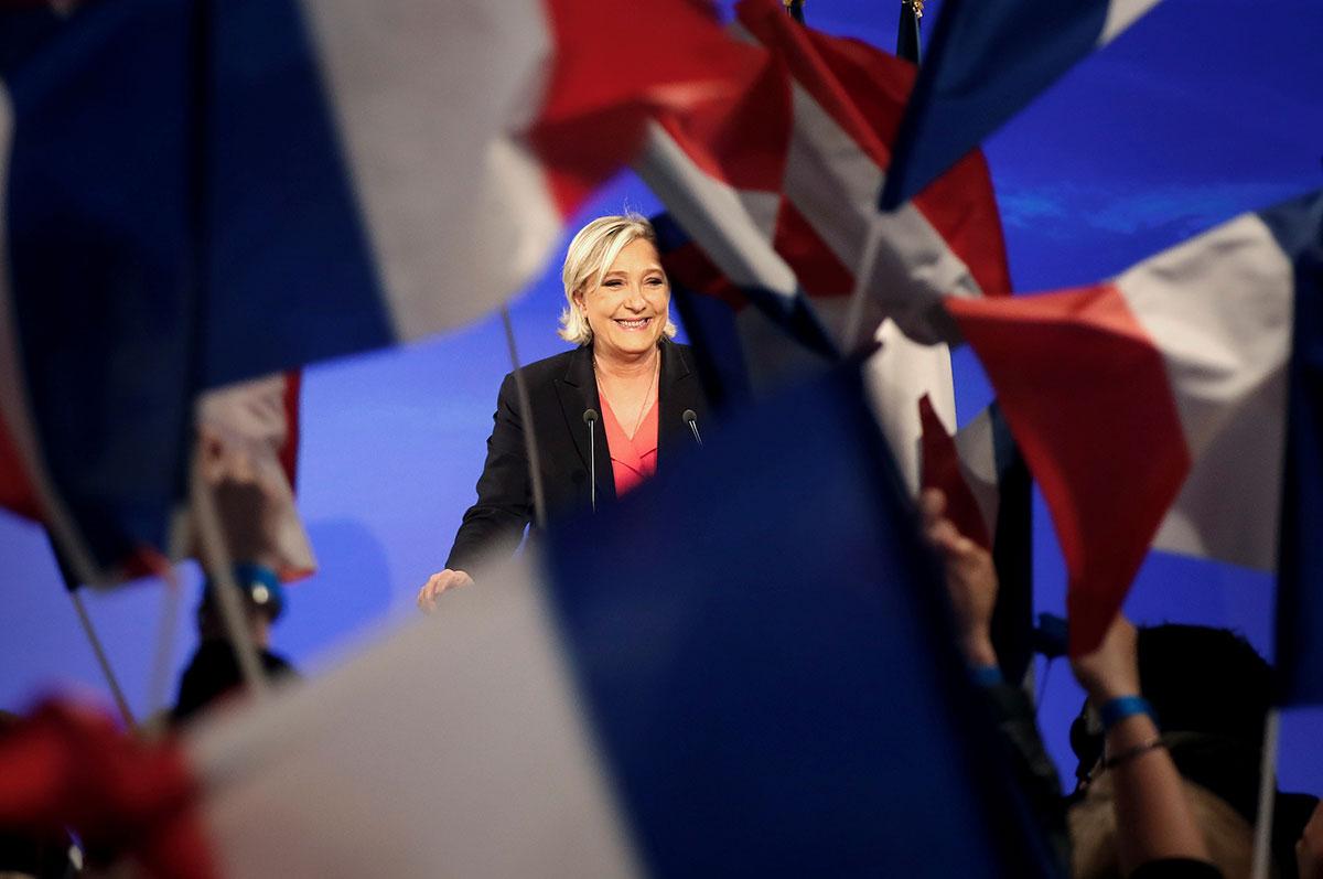 Marine Le Pen efter valförlusten.