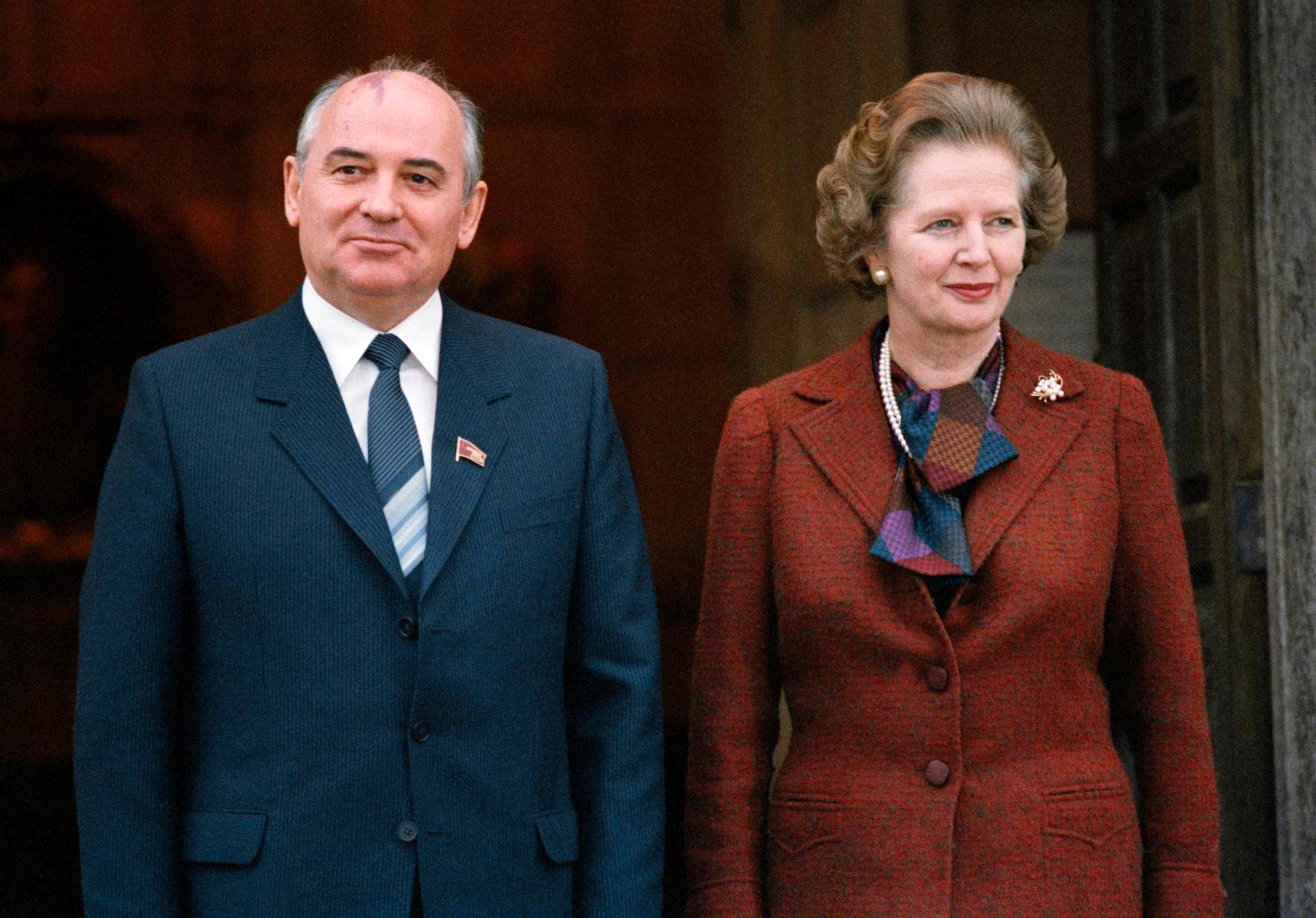 Gorbatjov och Margaret Thatcher. 