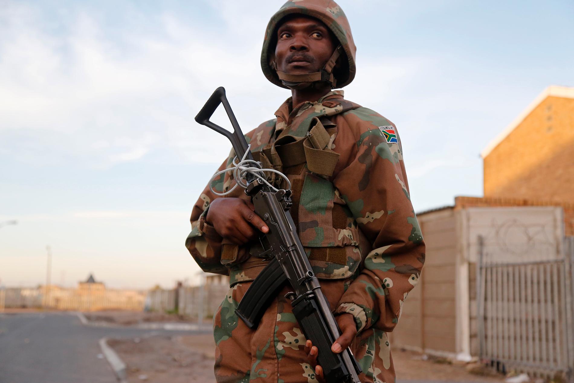 Sydafrika sätter in hundratals soldater för att bekämpa gängvåld i Kapstaden. Arkivbild.