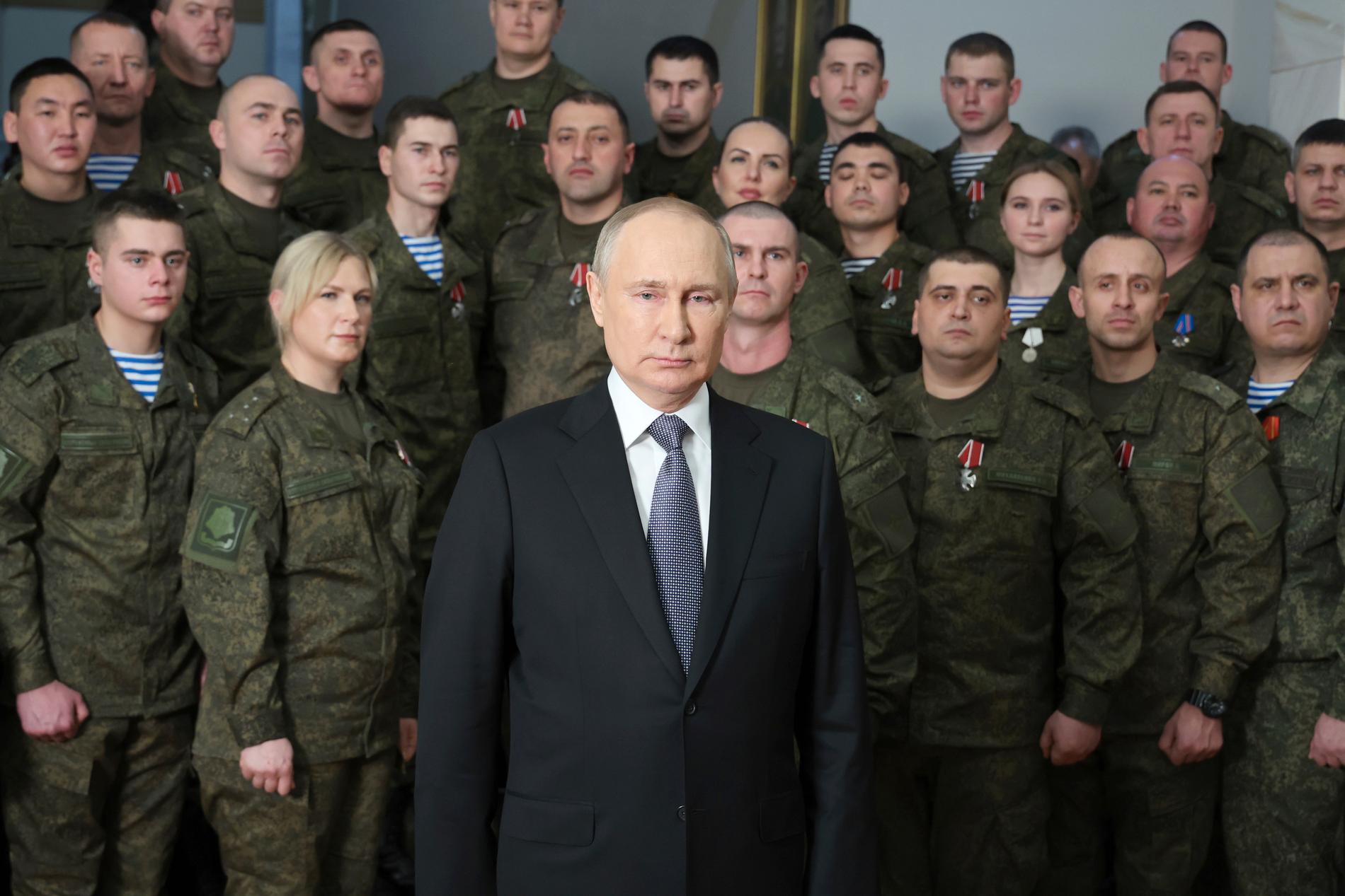 Stillbild från Putins nyårstal. 