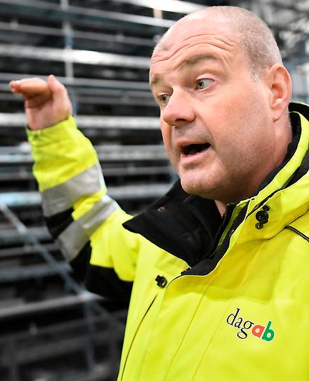 Peter Axelsson, platschef på Dagabs nya färskvarulagar utanför Jönköping.