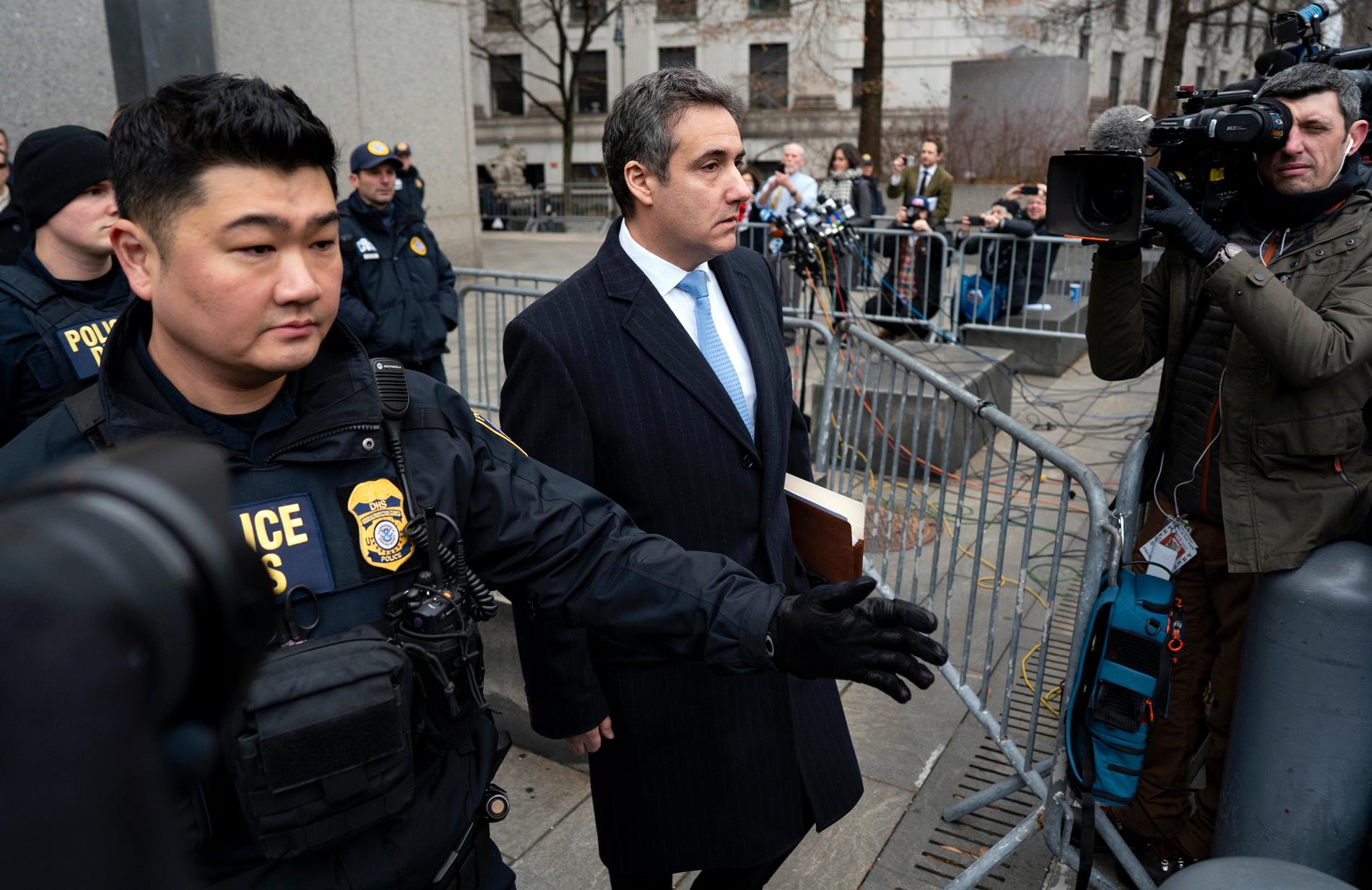 Michael Cohen, före detta personlig advokat till USA:s president Donald Trump, vid en federal domstol i New York i december.