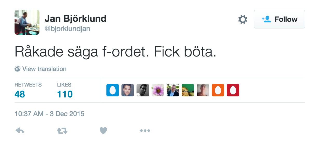 Jan Björklund sa f-ordet.