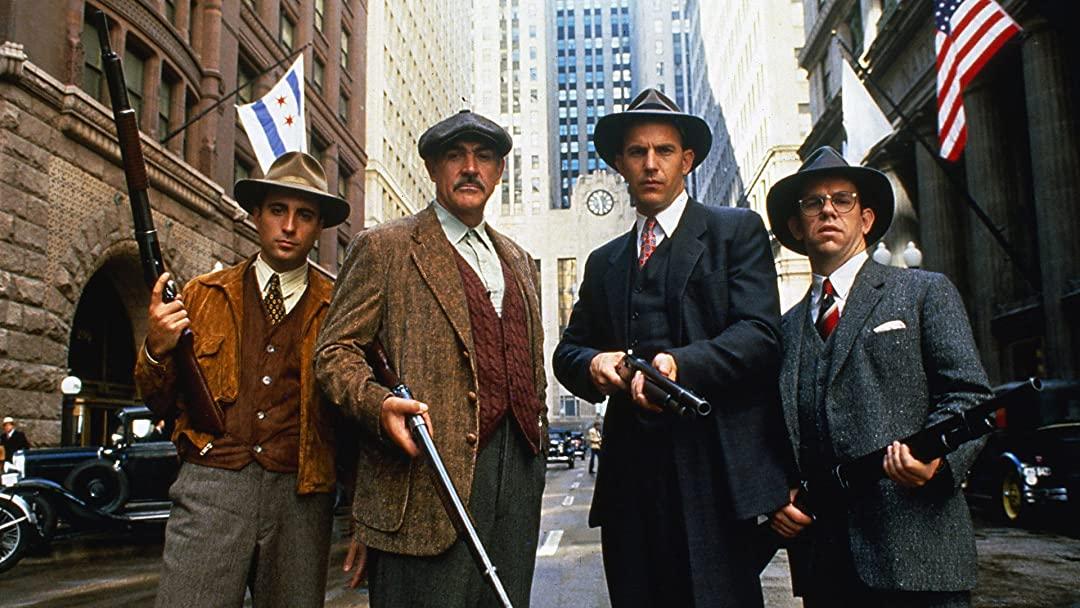 Andy Garcia, Sean Connery, Kevin Costner och Charles Martin Smith i ”De omutbara” (1987).
