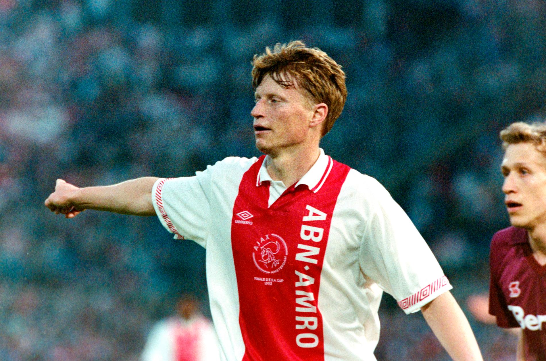 Stefan Pettersson i Ajax-tröjan 1992 under Uefacup-finalen.