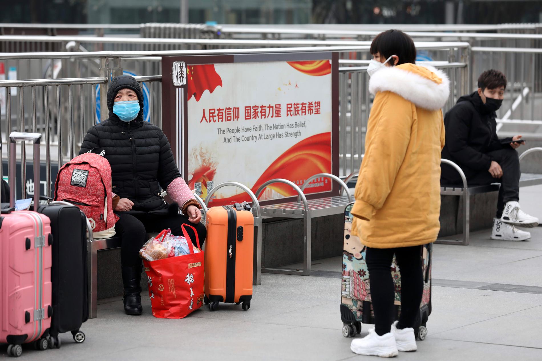 Resande kineser bör inte sikta in sig på Australien, enligt resevarningen som utfärdades i fredags. Arkivbild från järnvägsstationen Hankou i Wuhan.