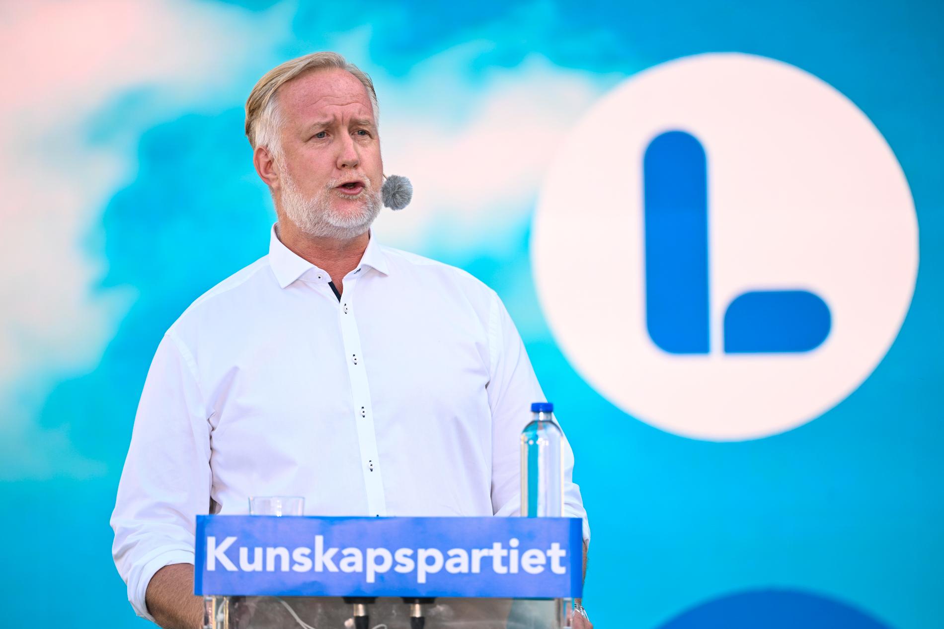 Liberalernas partiledare Johan Pehrson talade under Almedalsveckan i Visby.