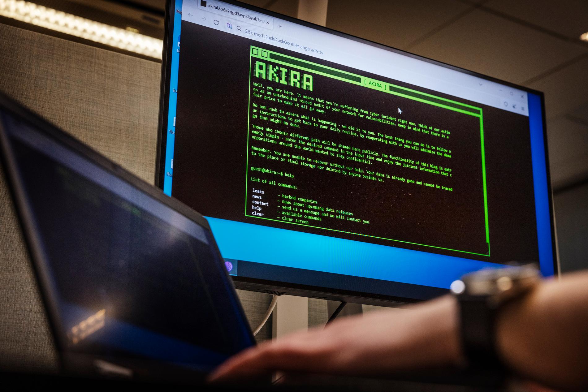 Ryska hackergruppen Akira ligger bakom it-attacken som skapade problem för Filmstaden, Systembolaget och andra. Arkivbild.