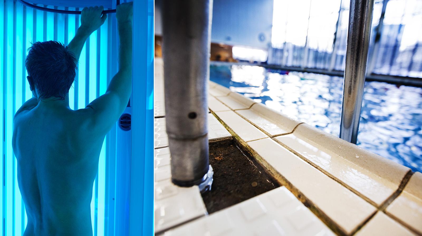 Alla som besöker Korsörs simhall måste genomföra ett UV-test innan de får hoppa in i bassängen. 