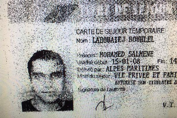 Körkortet för den utpekade gärningsmannen Mohamed Lahouaiej Bouhlel, 31.