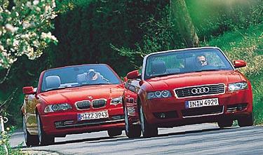 BMW är bilen för den som prioriterar sportighet medan den som föredrar komfort trivs bäst i Audi.