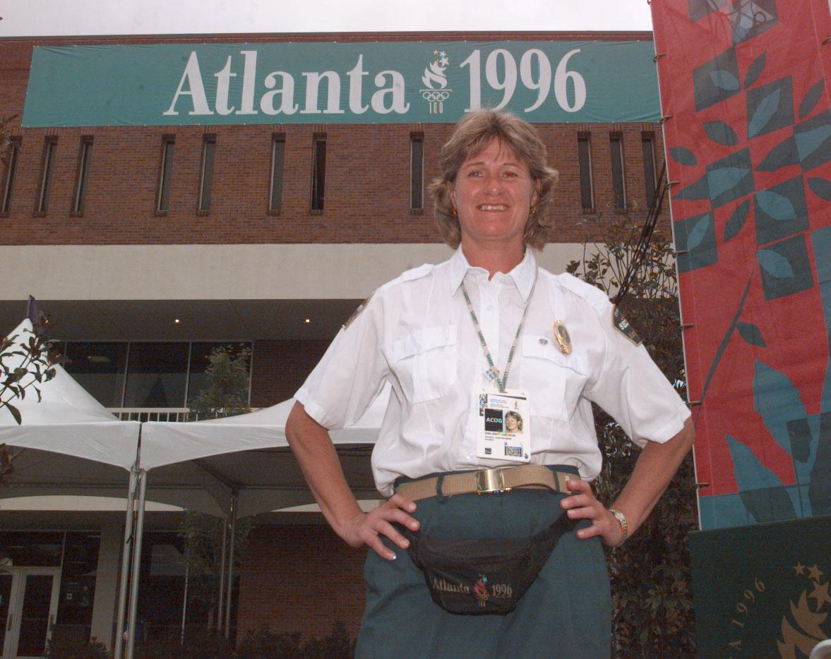Ann-Britt jobbade i vaktstyrkan under OS i Atlanta i OS-byn. 1996. 