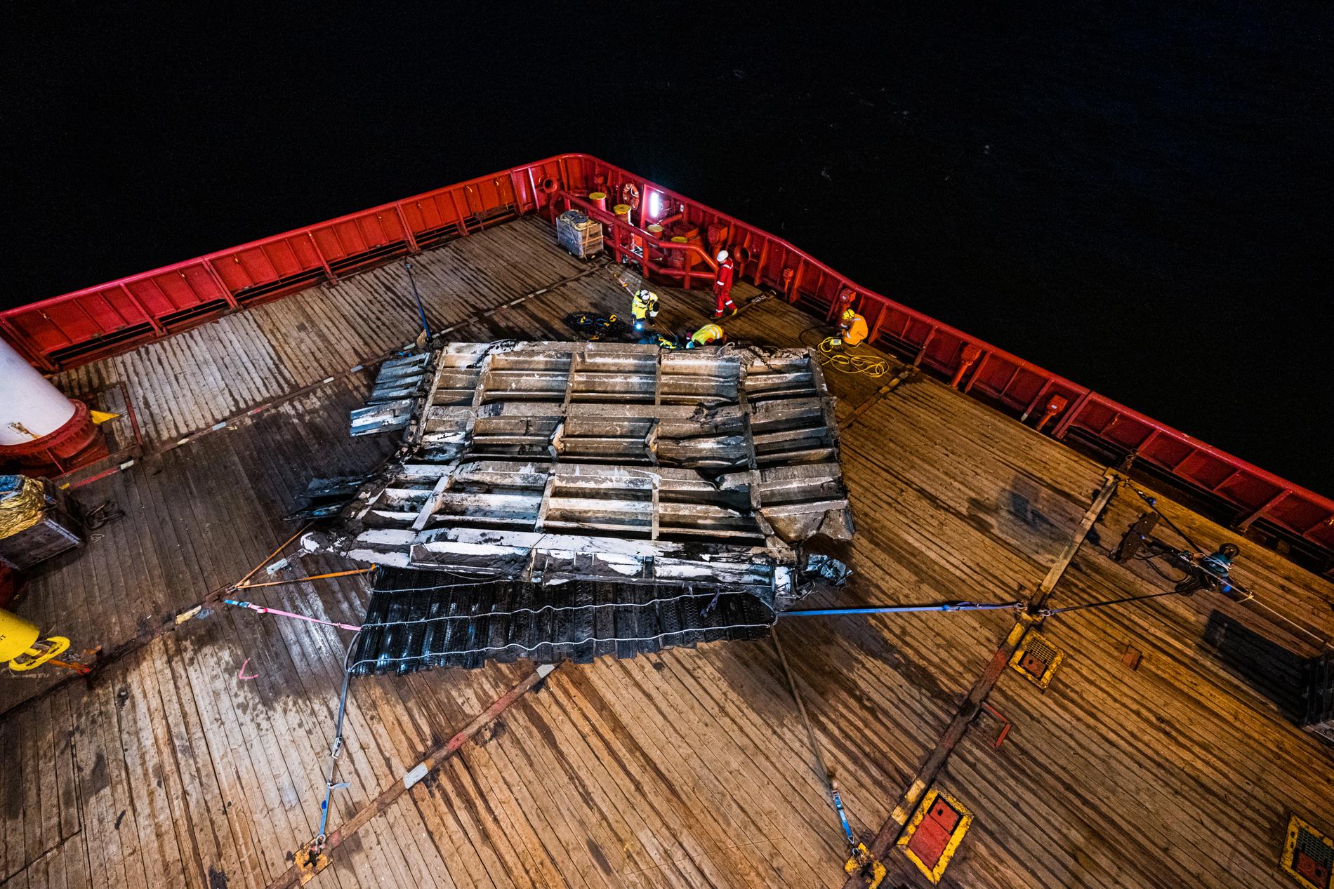 Bogrampen fotograferad ombord på fartyget Viking Reach.