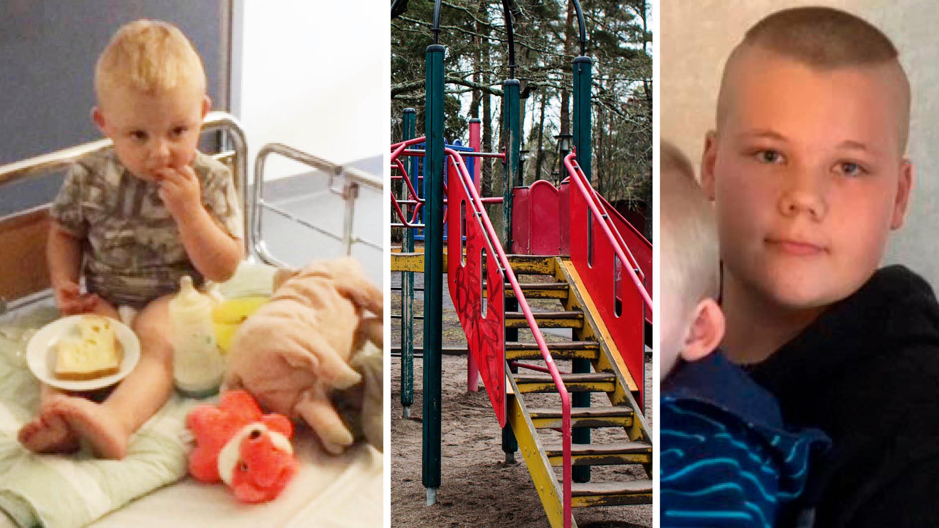 Tvåårige Liam föll från en klätterställning – och tappade medvetandet. Tack vare 13-årige Sigges rådiga insats började han att andas igen och kunde föras till sjukhus i ambulans. 