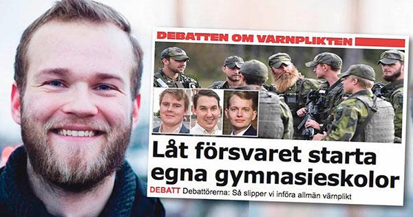 Petter Martinsson (S) tycker att Liberala ungdomsförbundets förslag om försvarsgymnasie är ”oseriöst”. 