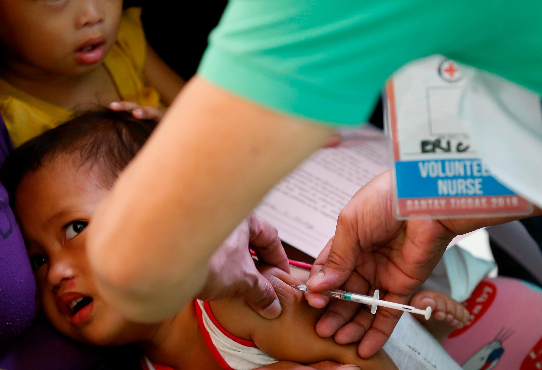 Mässlingvaccination i Filippinernas huvudstad Manilla. Arkivbild.