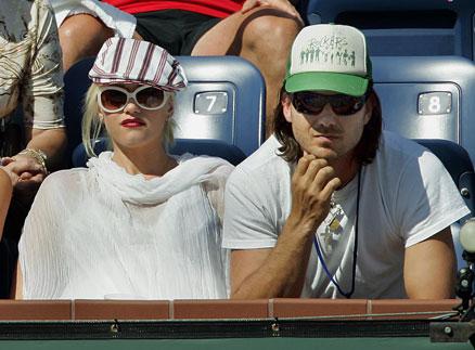 Gwen Stefani och maken Gavin Rossdale på tennismatch.