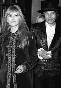 rock'n'roll-par Marianne Faithfull och Mick Jagger 1967.