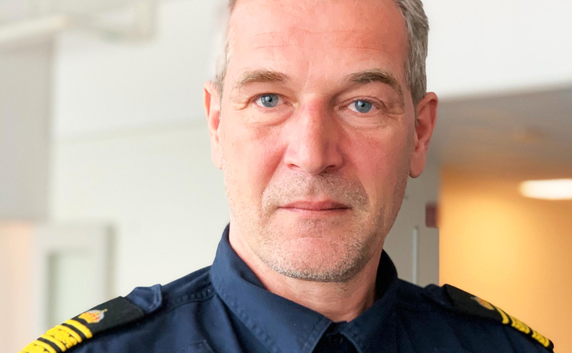 Daniel Larsson, polisinsatschef för Rimfrost i Uppsala.