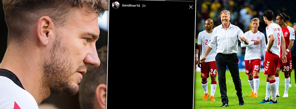 Bendtner la ut en svart bild på Instagram Stories efter beskedet.
