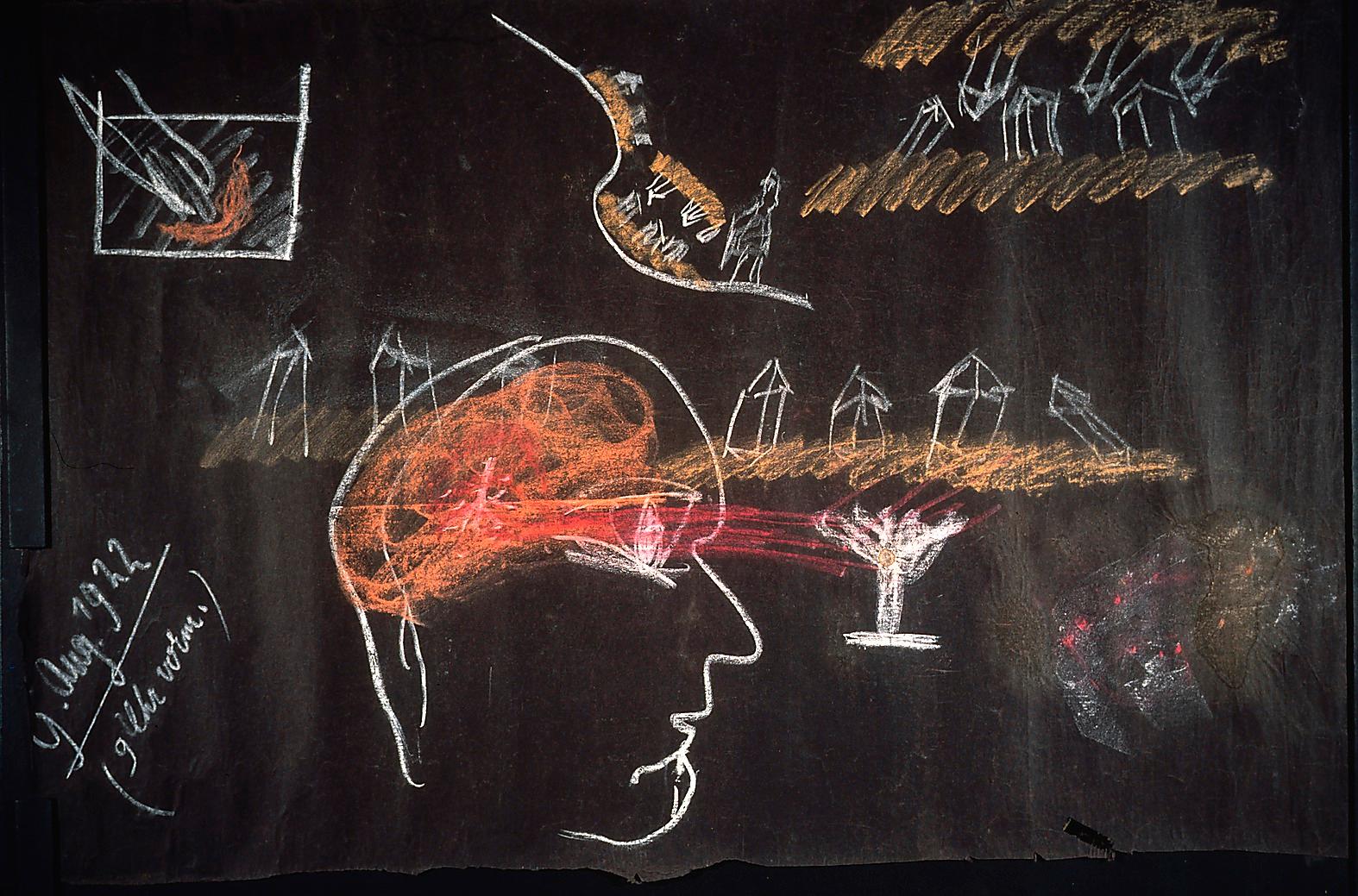Antroposofins grundare Rudolf Steiner målade ”Wenn wir schlafen” 1922.