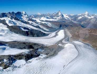 Schweiz glaciärer krymper.
