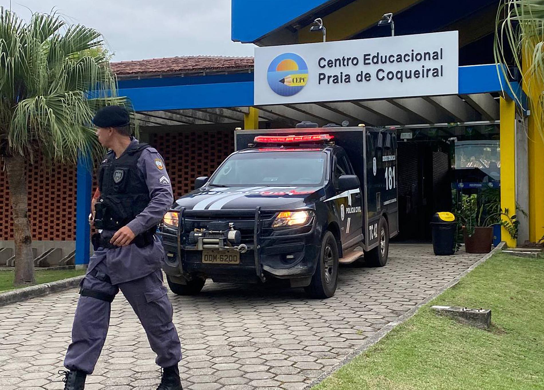 En av de två skolor som attackerades i Brasilien på fredagen.