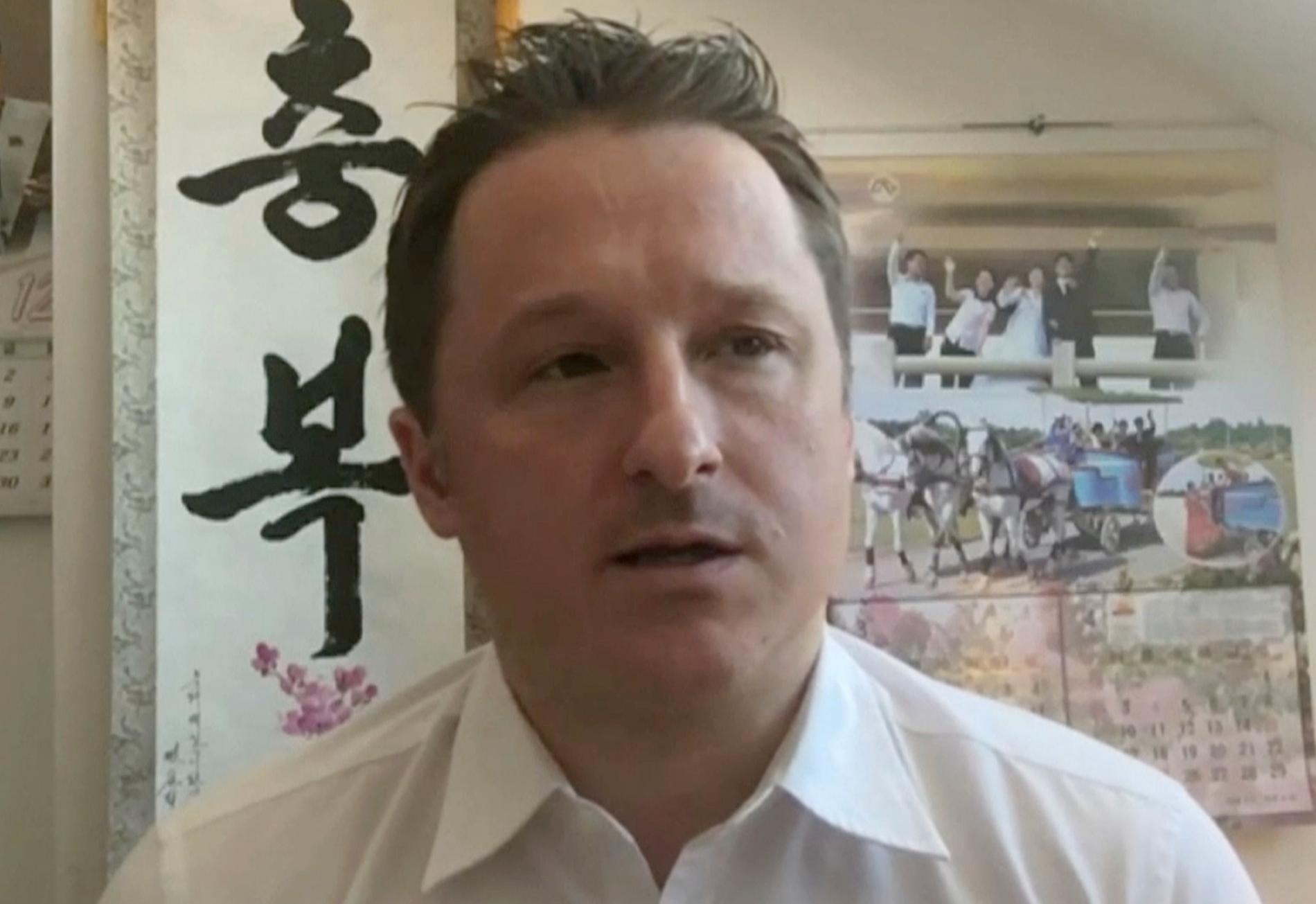 Michael Spavor, chef för en organisation för kulturellt utbyte och handel i Kina, är en av de två gripna kanadensarna. Bilden är från en video, tagen i mars 2017.