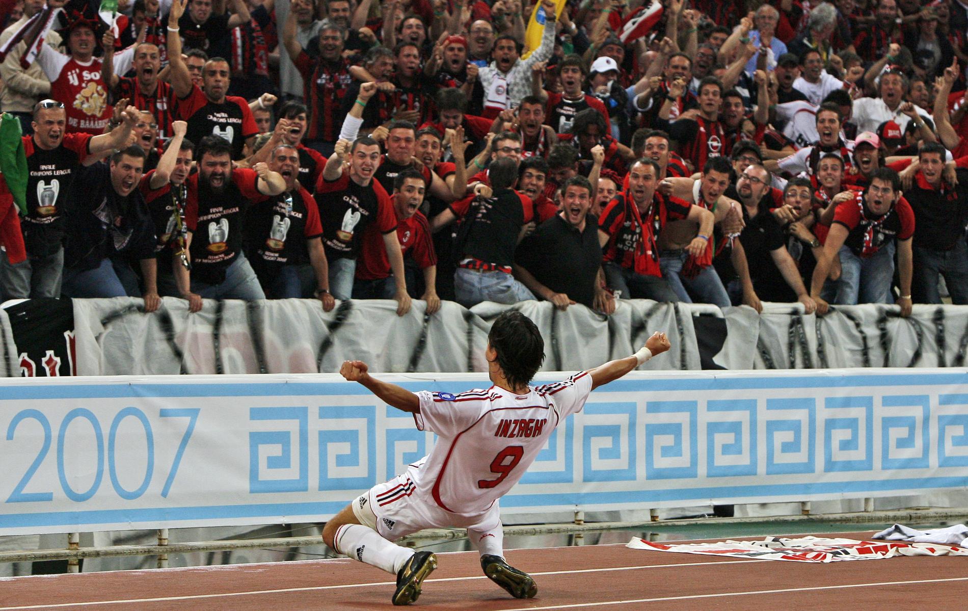 Filippo Inzaghi i Champions League-finalen 2007.