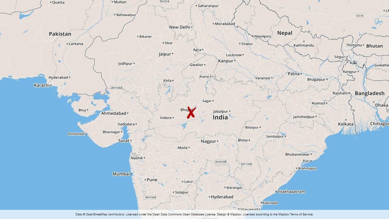 Olyckan inträffade i Bhopal i Indien.