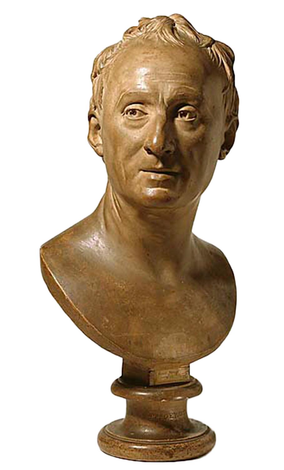Denis Diderot, byst av Jean Antoine Hudon. Foto: Erik Cornelius/National Museum