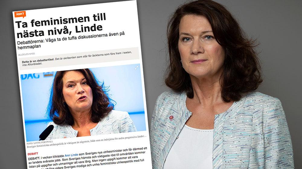 Jag håller med, och mitt besked är tydligt: Sverige ska fortsätta att driva en feministisk utrikespolitik. Med full kraft, världen över, skriver Ann Linde (S) i en replik.