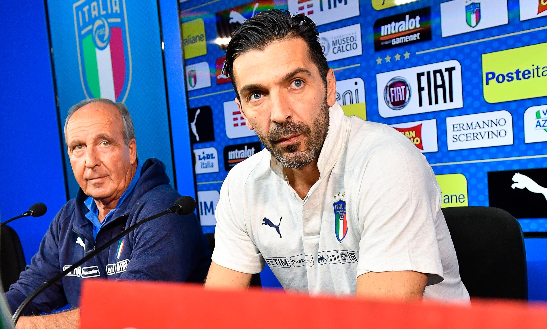 Gian Piero Ventura och Gianluigi Buffon – en pressad duo.