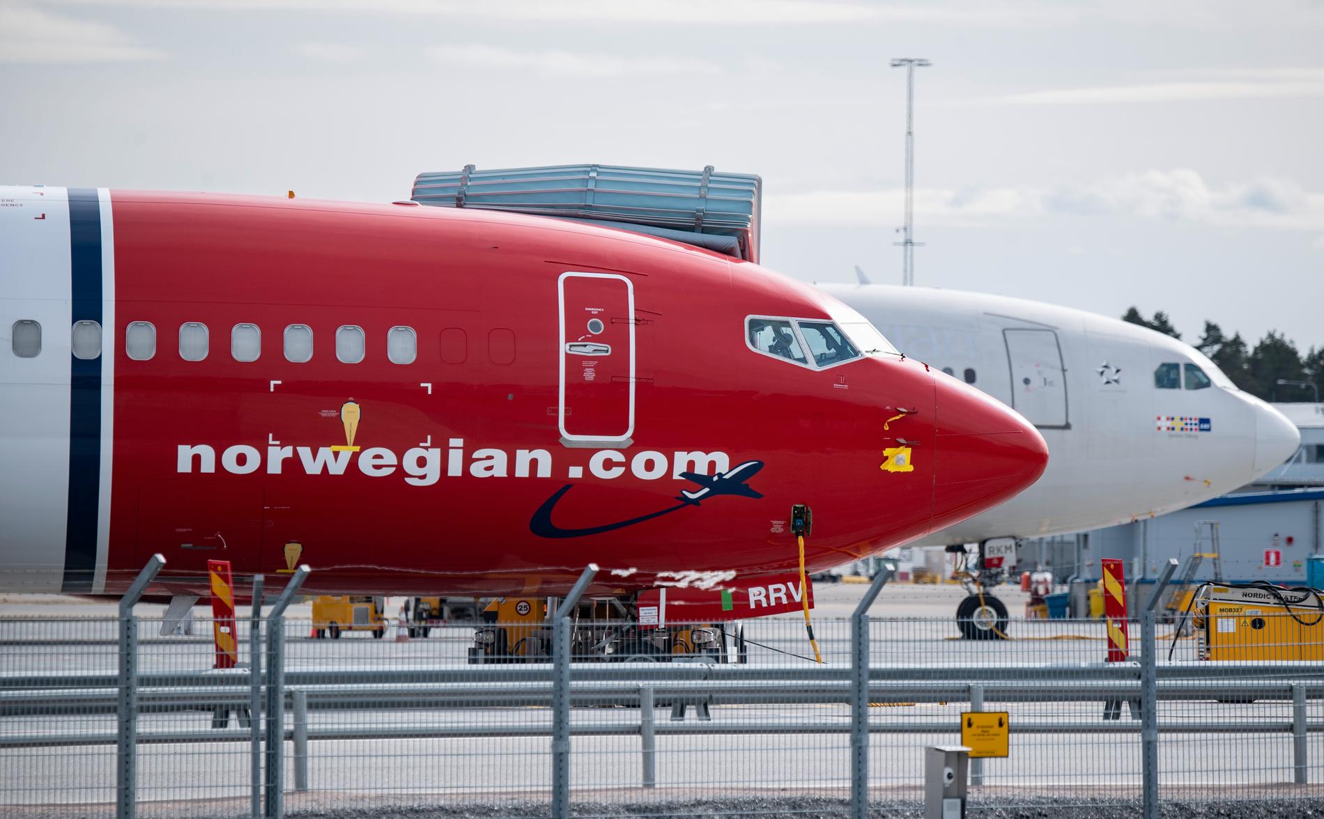 Den norska flygbolaget Norwegian är i akut ekonomisk kris. Bild från i april.