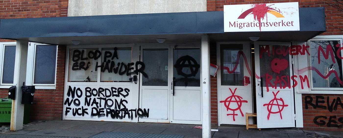Migrationsverkets lokaler i Uppsala utsattes i förra veckan för vandalisering.