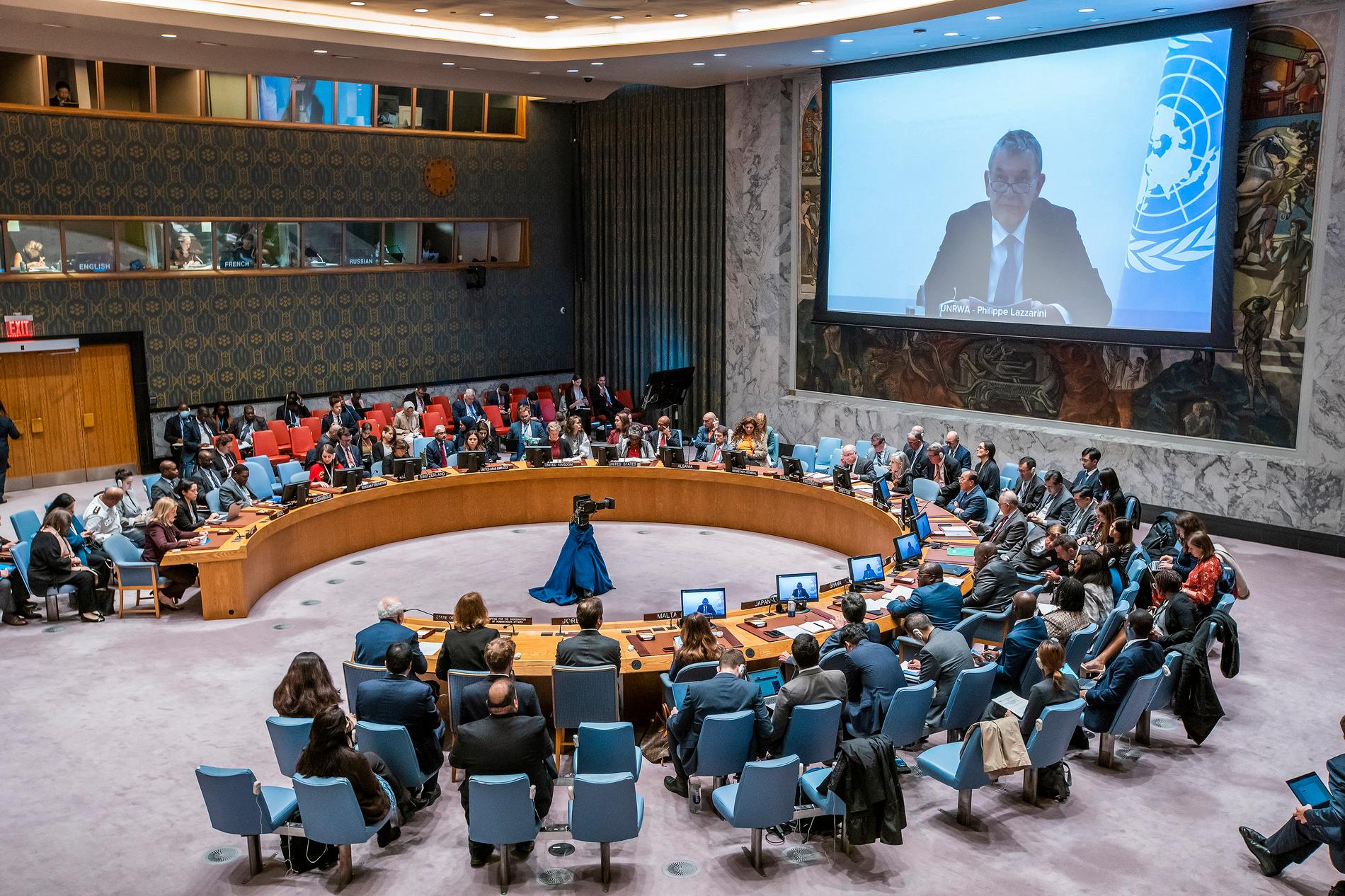 FN:s säkerhetsråd i förhandlingar om en resolution om Gaza. Bilden är från ett tidigare tillfälle.
